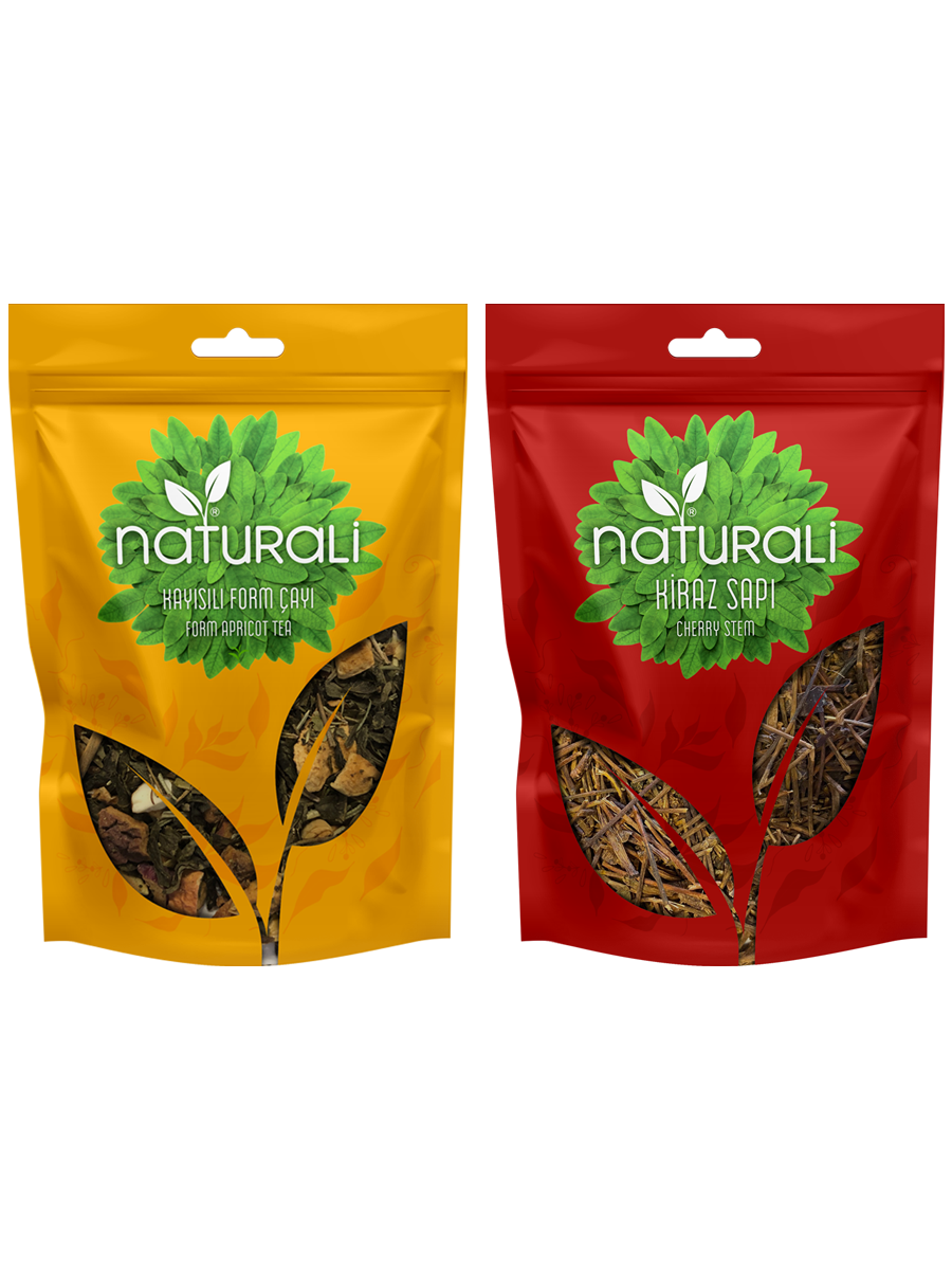 Naturali Kayısılı Form Çayı 100 Gr - Kiraz Sapı 75 Gr